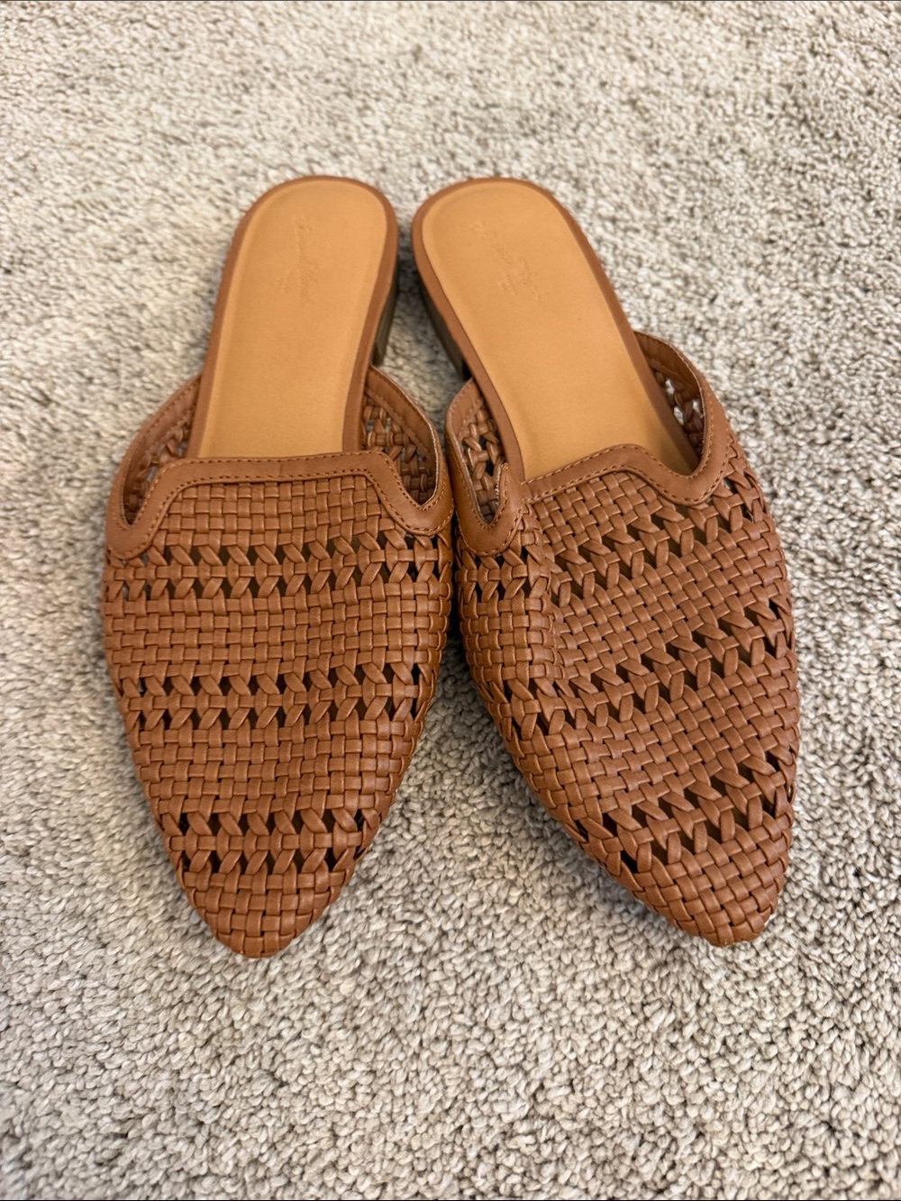 Universal Thread Woven Pointed-Toe Slip-On Mules in Brown